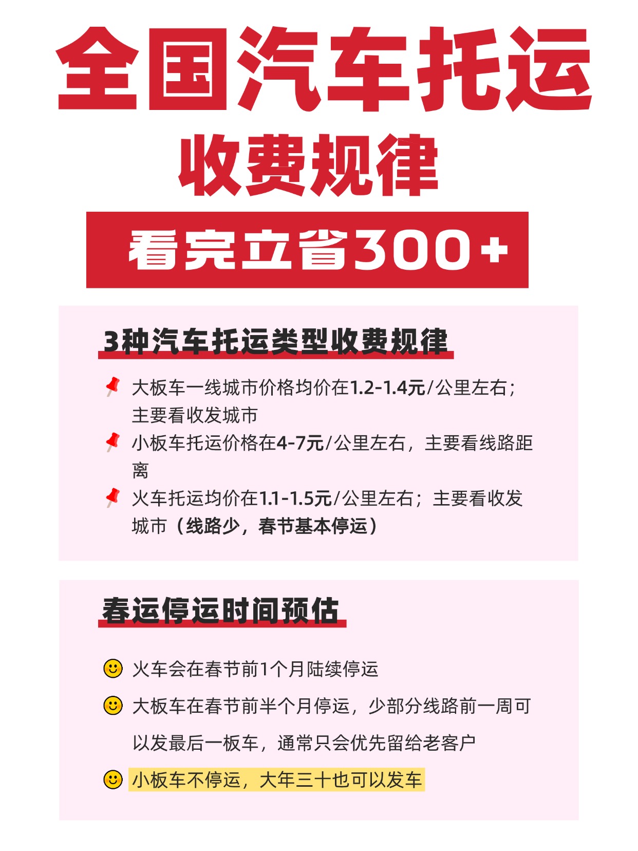 过年返乡新选择，中车物流汽车托运来助力！